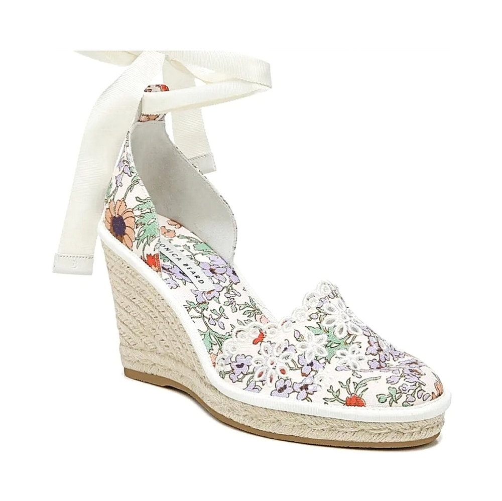 Veronica Beard Liberty Floral Fairycore Platform Lace Up Sandal - Picture 2 of 8